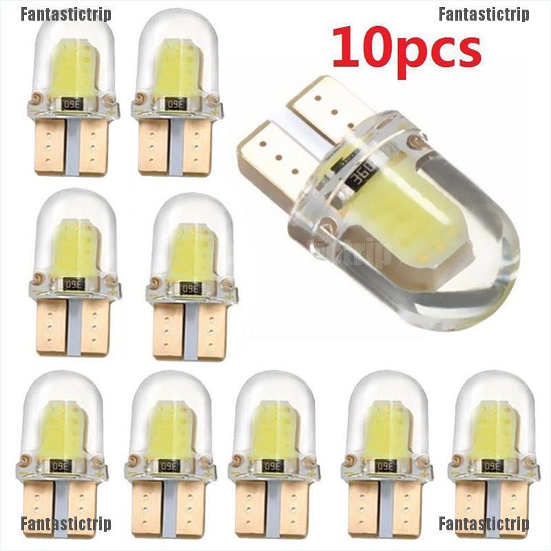 Fantastictrip 10PCS T10 194 W5W COB Silicone Shell LED Lights Car Width Light Door light