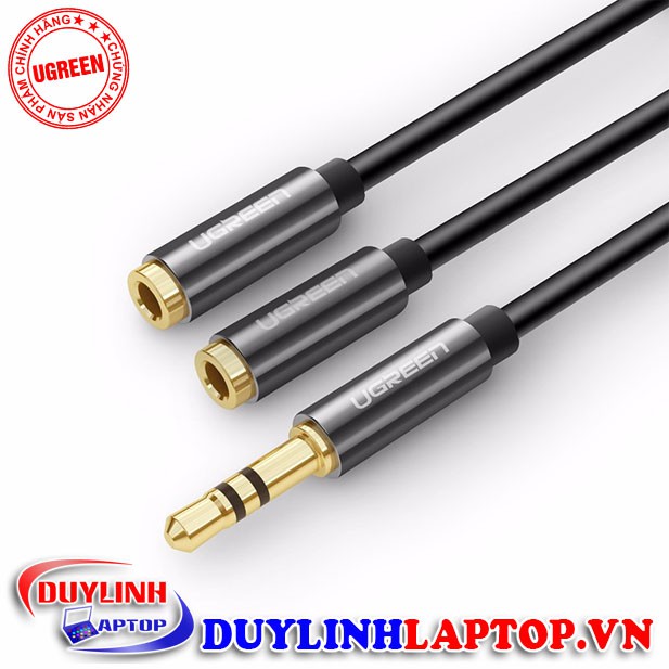 Cáp chia Audio 3.5mm 1 ra 2 với vỏ mạ crom chính hãng UGREEN 10780 - Cáp chia Audio 3.5mm 1 ra 2 chất lượng cao