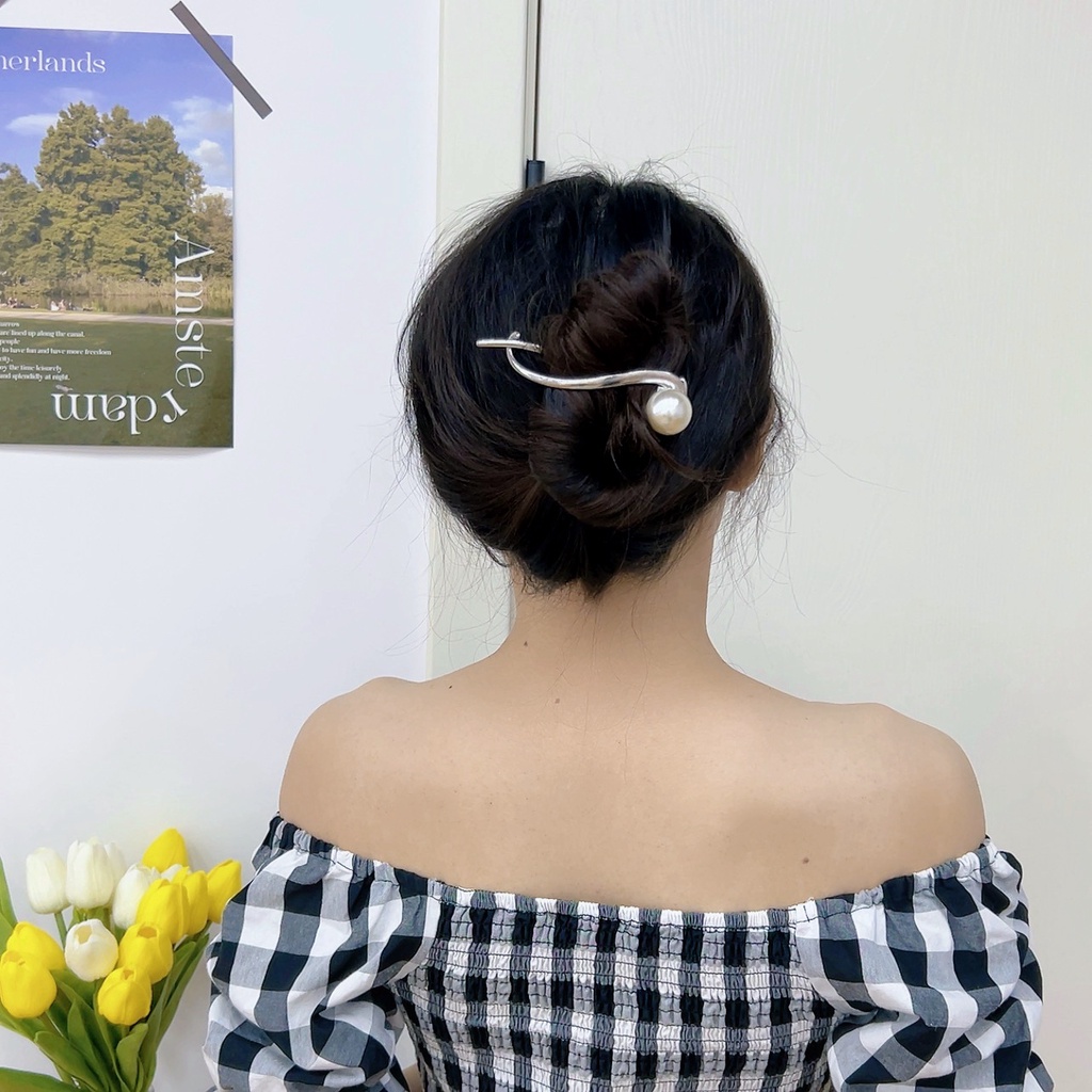 Kẹp Tóc Dạng Bấm Kiểu Mới Đính Đá Sang Trọng Cho Nữ YOS