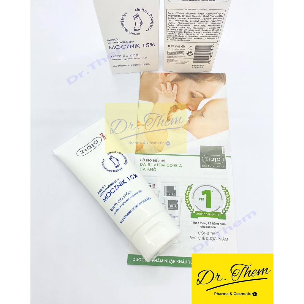 ✅[CHÍNH HÃNG] Ziaja Kem Mềm Da 15% Urê - Dưỡng Ẩm Dịu Nhẹ Ziaja Med 15% Urea Cream 100ml - Atopic Kem và Sữa Dưỡng Da