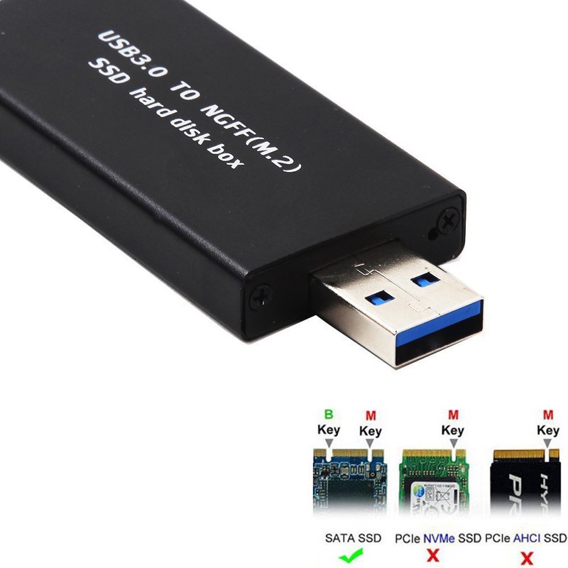 USB3.0 TO M.2 NGFF SSD 42mm Aluminium / 30mm 22 Enclosure | BigBuy360 - bigbuy360.vn