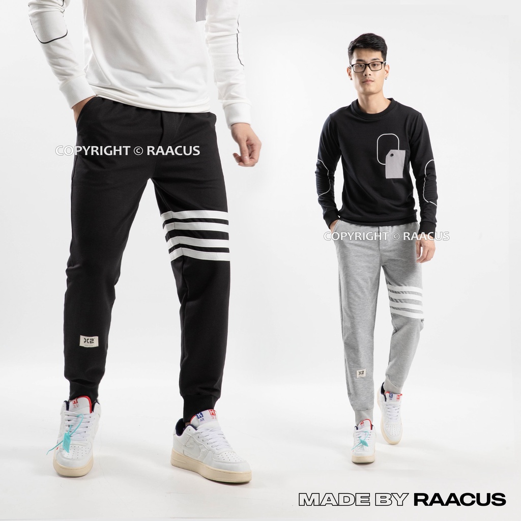 Quần jogger nam Raacusstore chất nỉ da cá ống rộng, quần nỉ jogger nam bo gấu big size phong cách ulzzang  - D1QD217