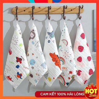 Khăn mặt xô 6 lớp rửa mặt cho bé - khăn xô rửa mặt cho bé size 28*28cm