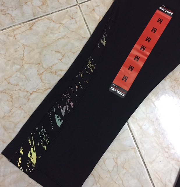 Quần Legging Kirkland Auth Mỹ Phối Dạ Quang Đen Size M