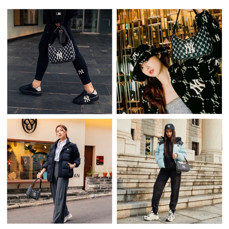 Túi kẹp nách hoạ tiết N.Y ( Black - xuất dư)