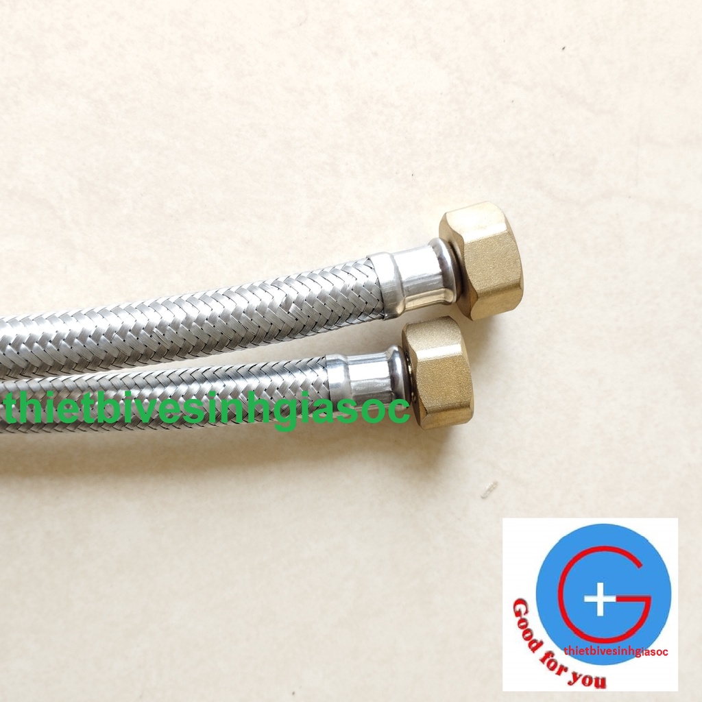 Dây cấp nước nóng lạnh 1 mét cao cấp ốc đồng, thân inox 304 TKT| dây cấp nước 1 mét |hàng xịn có kiểm định của viện KHKT