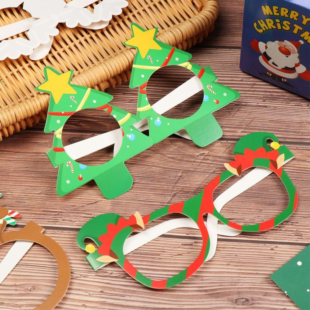 Set 9 Mắt Kính Hình Cây Thông / Tuần Lộc / Ông Già Noel Trang Trí Tiệc Giáng Sinh Cho Bé