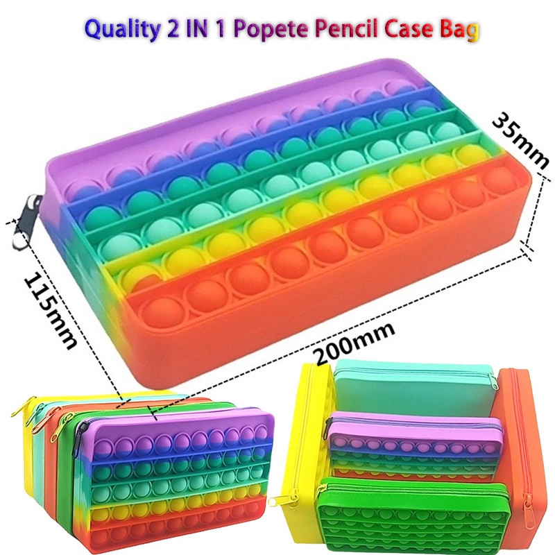 Túi Đựng Bút Bằng Silicone 2 Trong 1 Sức Chứa Lớn Chống Sốc Tiện Dụng