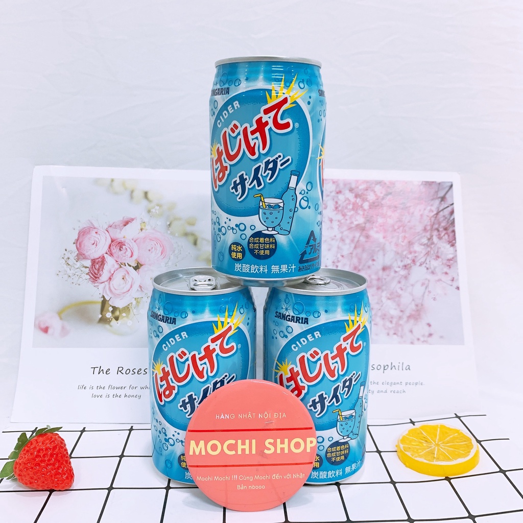 Nước soda Sangaria Hajikete 350ml nhiều vị thanh mát giải khát cho mùa hè cực đã