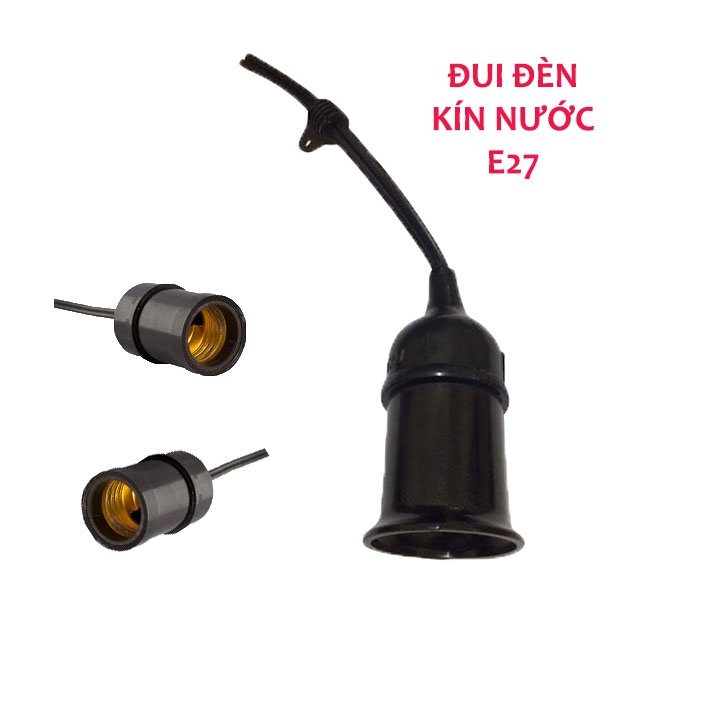 Bộ 2 Đui Đèn Chống Nước E27 Có Dây