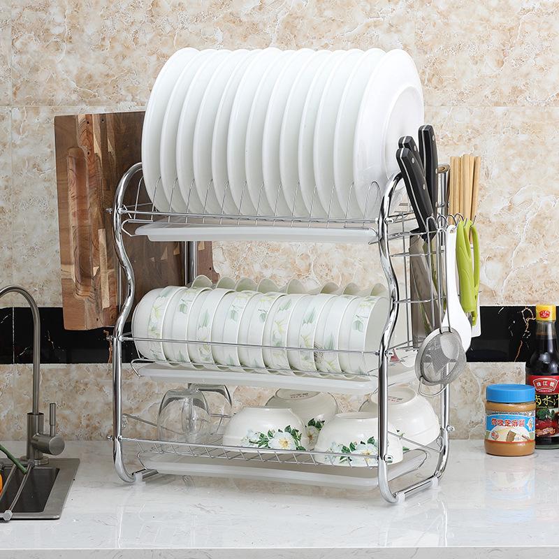 Kệ 3 Tầng Để Chén Dĩa Đa Năng