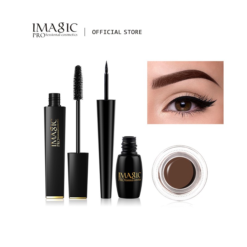 Bộ sản phẩm trang điểm IMAGIC gồm bút kẻ mắt + kem gel lông mày + Mascara 0.08g