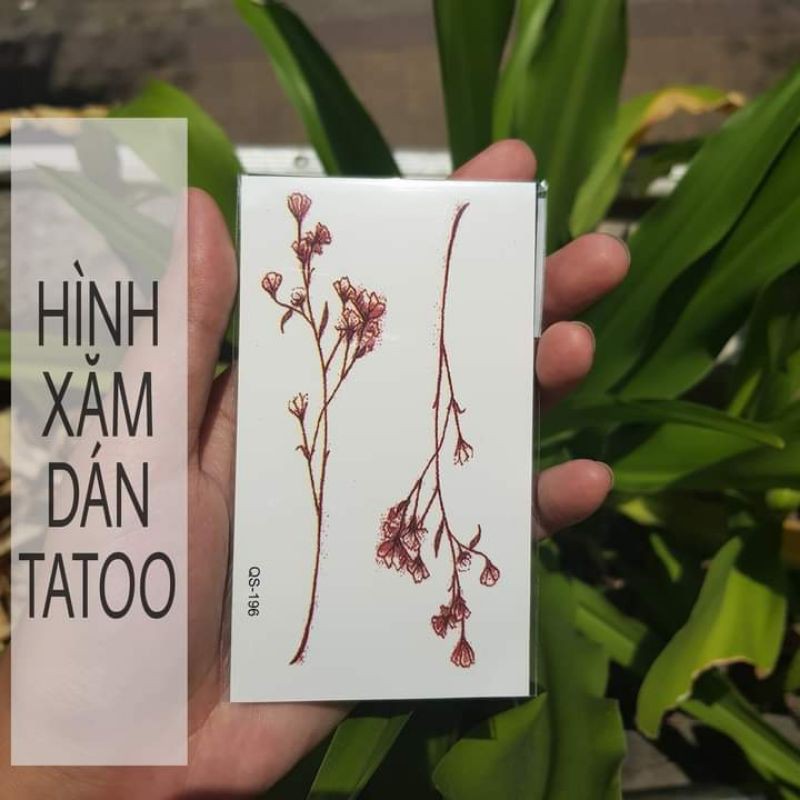 Hình xăm dán tatoo hoa c20.Xăm dán tatoo mini tạm thời, size &lt;10x6cm