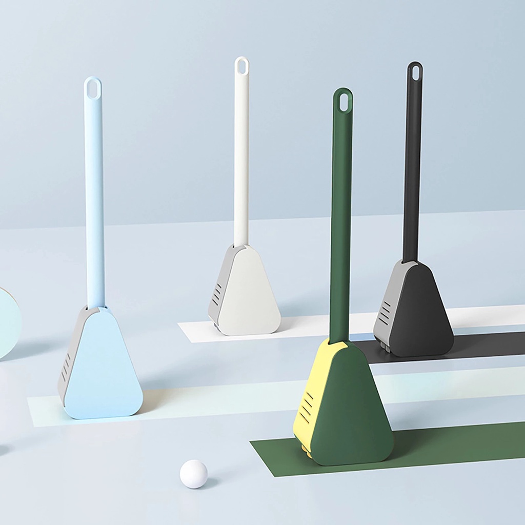 Bàn Chải Vệ Sinh Bồn Cầu Bằng Silicone Linh Hoạt Có Giá Đỡ 360 Độ