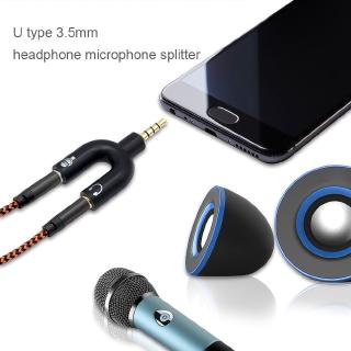 2 In 1 Earphone Splitter 3.5mm Dual Audio Adapter U Type