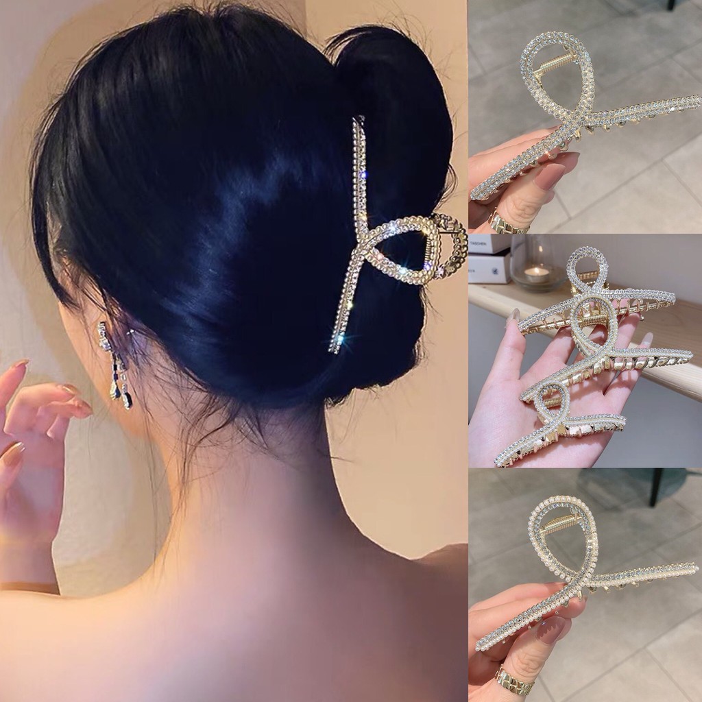 Kẹp tóc Hàn Quốc đính đá Miituu Cặp tóc càng cua kim loại nhiều kiểu tùy chọn xinh sang chảnh hottrend cho nữ cỡ lớn KD3