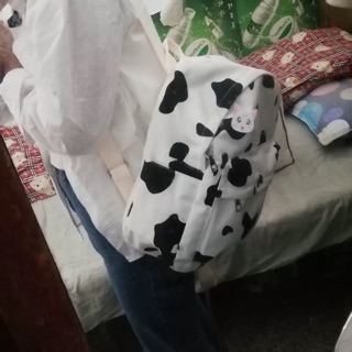 🍀ORDER TAOBAO🍀 Balo basic ulzzang bò sữa / Balo bò sữa