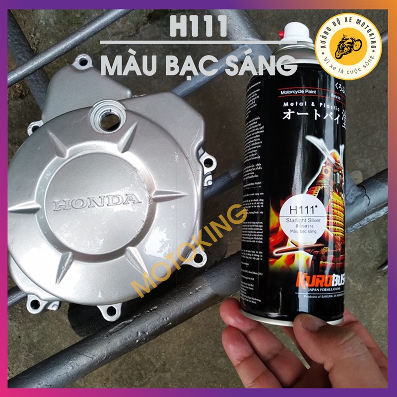 Combo Sơn xịt Samurai màu Bạc - H111 loại 2K chuẩn quy trình độ bền 5 năm gồm 4 chai 2K04 - 102 - H111 - 2K01