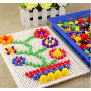 [Đồ chơi cho bé] Bộ xếp hình núm nhựa 296 hạt_Shop phụ kiện 899