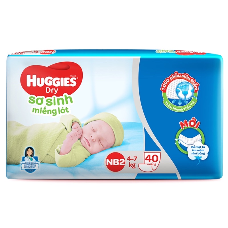 Miếng lót Huggies newborn 2 40 miếng
