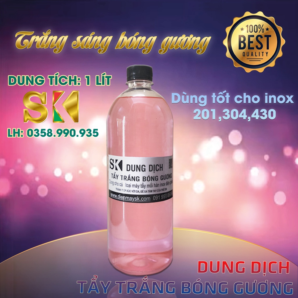 Chai 1 lít dung dịch tẩy mối hàn inox điện hoá