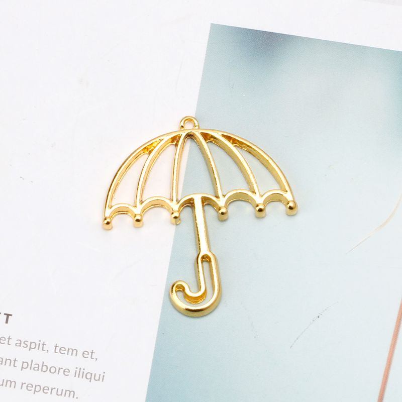 Set 5 Mặt Dây Chuyền Resin Hình Cây Dù Màu Vàng DIY