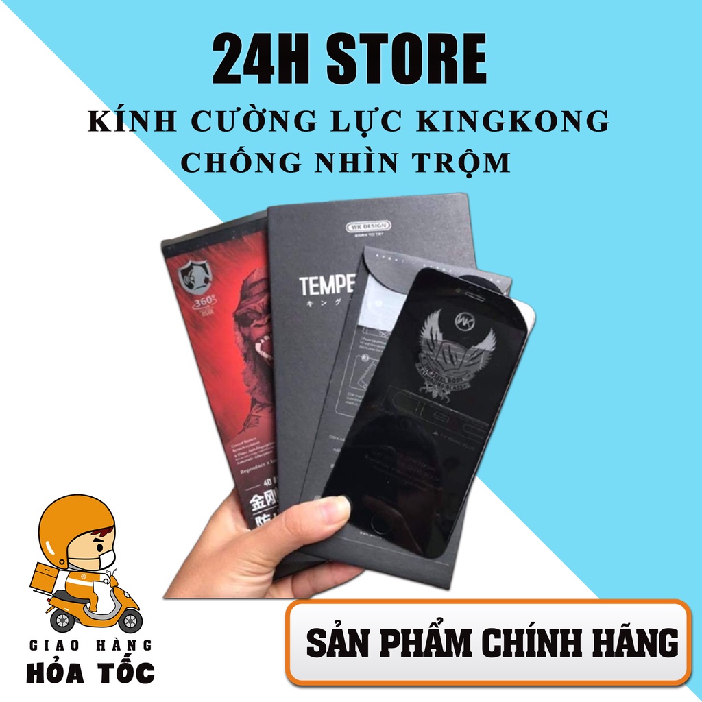 Cường Lực iPhone KINGKONG Full Màn Chống Nhìn Trộm - Chính Hãng Wk