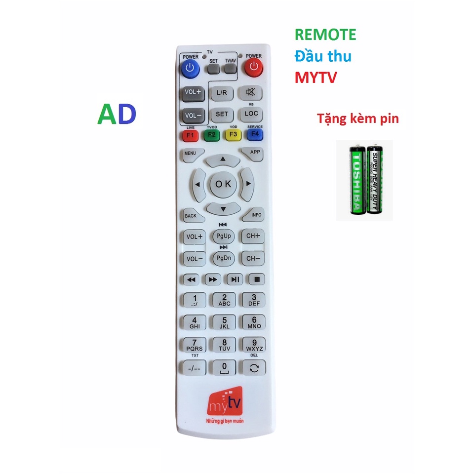 Điều Khiển MyTV - tặng kèm pin - Remote từ xa đầu thu My TV hàng zin theo máy