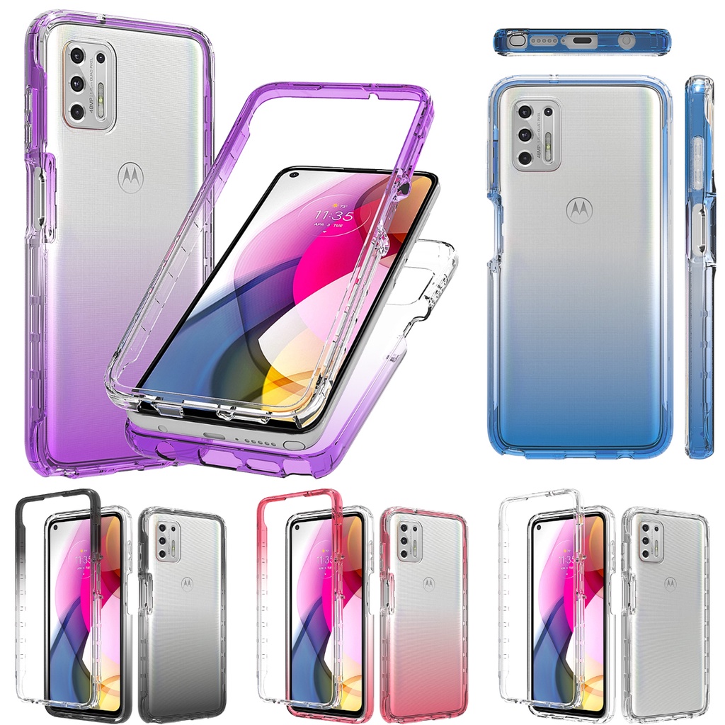 Ốp Điện Thoại Hybrid Hai Lớp Màu Gradient Chống Trầy Chống Sốc Cho Motorola Moto G Stylus 2021