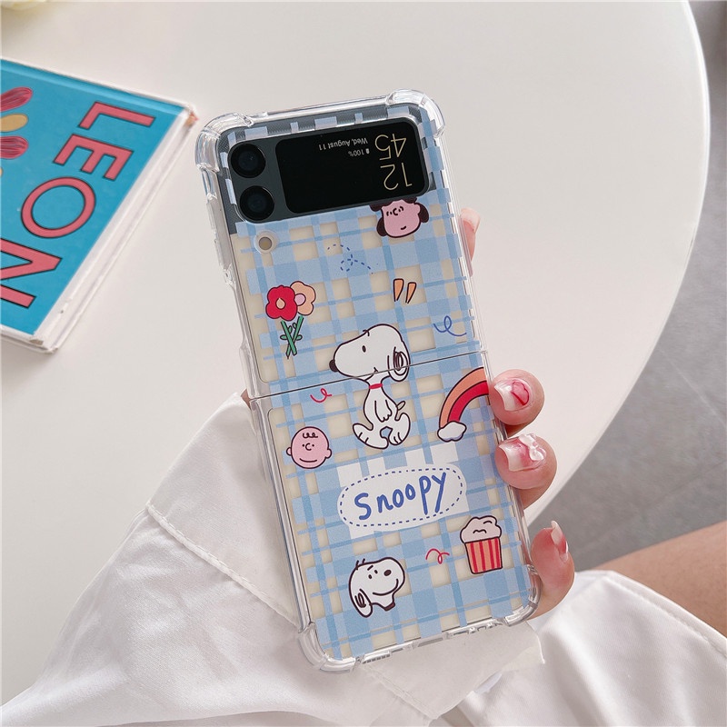 Ốp Điện Thoại TPU Mềm Chống Sốc In Hình Hoa Cúc / Gấu / Dâu Tây Hoạt Hình Gấp Gọn Được Cho Samsung Galaxy Z Flip 4 5G