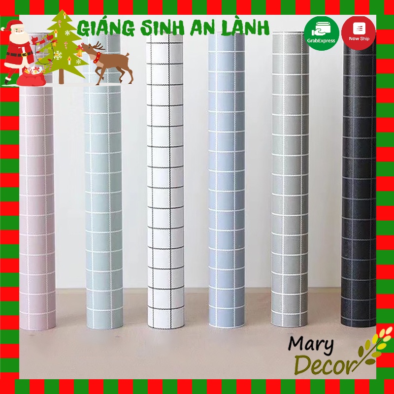[Mã LIFEHLDEC giảm đơn ] [Bao rẻ toàn thị trường] COMBO 10M Giấy dán tường ( có sẵn keo ) rộng 45cm HỌA TIẾT CARO/ SAO