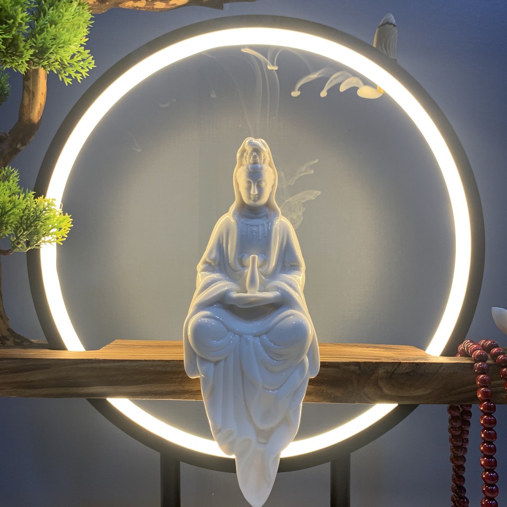 Decor đẹp - Tượng Phật Quan Âm Đèn Led kích thước 50x10x42cm, [Hàng cao cấp], trang trí nhà cửa, quà tặng cao cấp