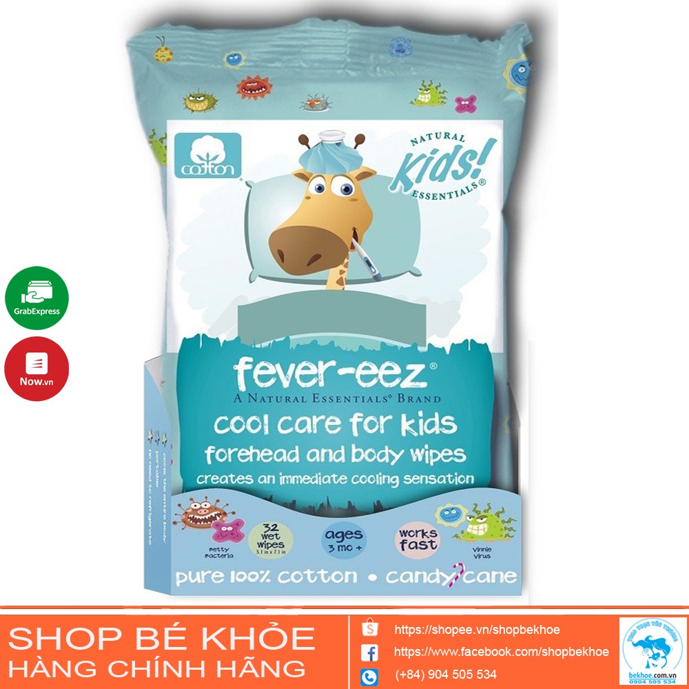 Khăn Lau Hạ Sốt Fever Eez 32 Tờ - Mỹ