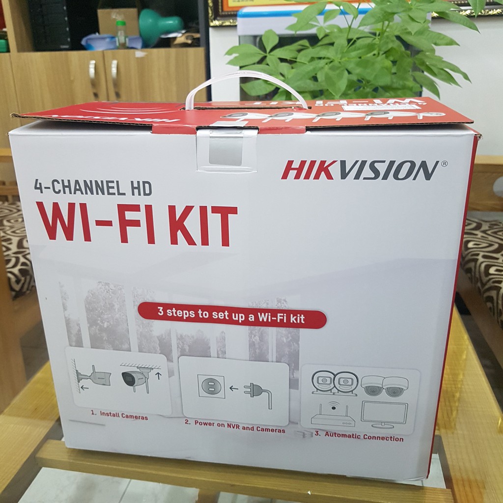 Bộ Kit HIKVISION NK42W0H(D) gồm 4 Camera IP Wifi 2MP và 1 đầu ghi Wifi Hàng chính hãng