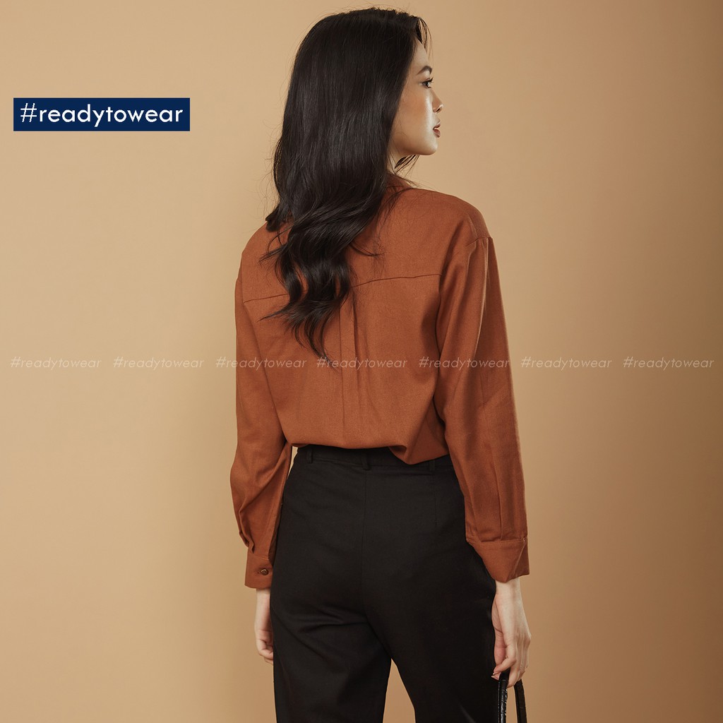 Quần baggy cạp cao nữ công sở vải đũi linen pants màu đen be nâu pastel Q02 | BigBuy360 - bigbuy360.vn