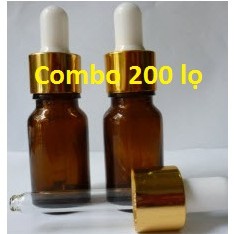 Combo 200 Lọ đựng tinh dầu nâu bóp giọt 10ml