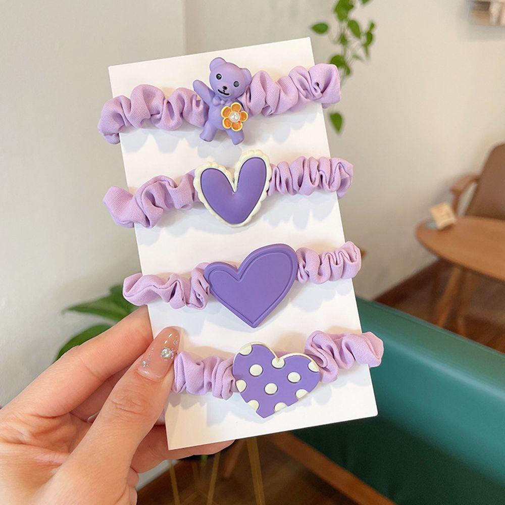 NICKOLAS Dây Buộc Tóc Nhựa Hình Trái Tim Dễ Thương Cho Nữ