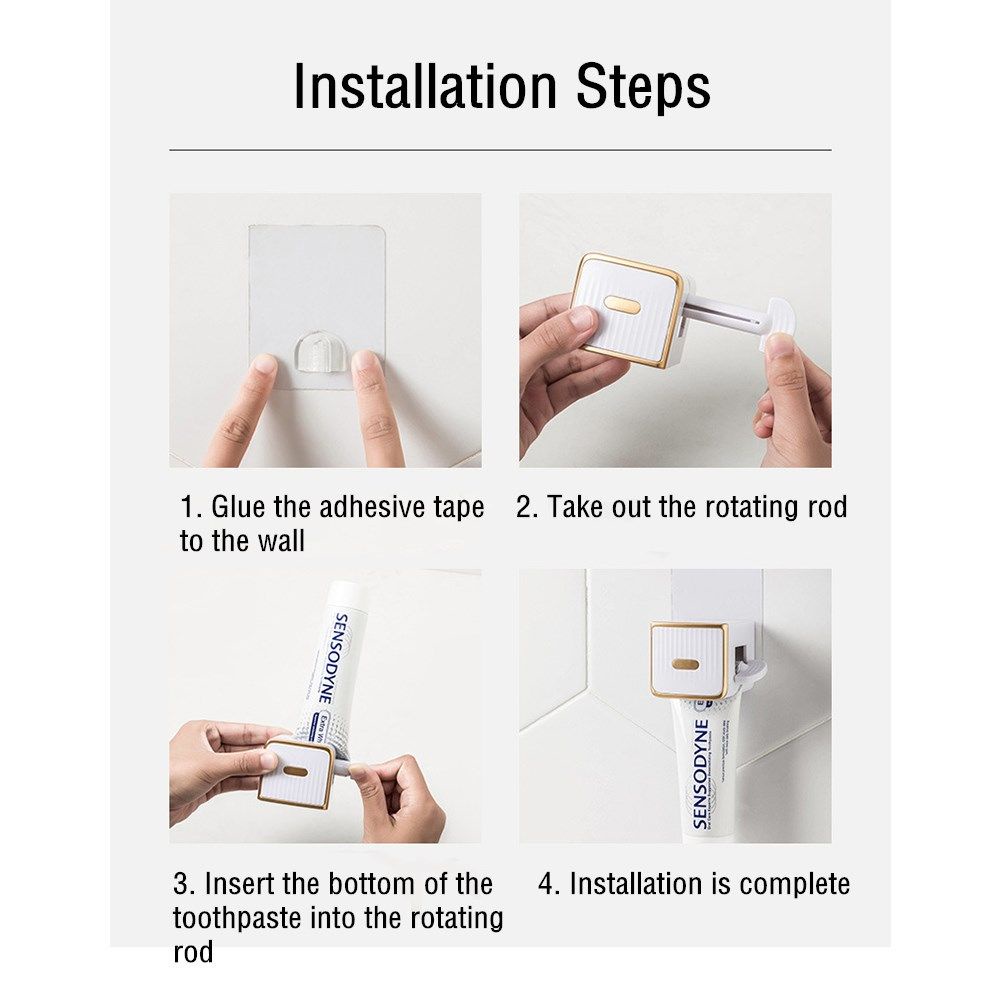 Dụng cụ hỗ trợ bóp tuýp kem đánh răng bằng nhựa dán tường tiện lợi