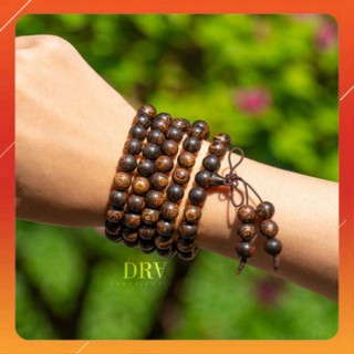[Tặng Hộp] Vòng tay trầm hương tự nhiên 108 hạt - sánh chìm 108 hạt xịn cho nam nữ
