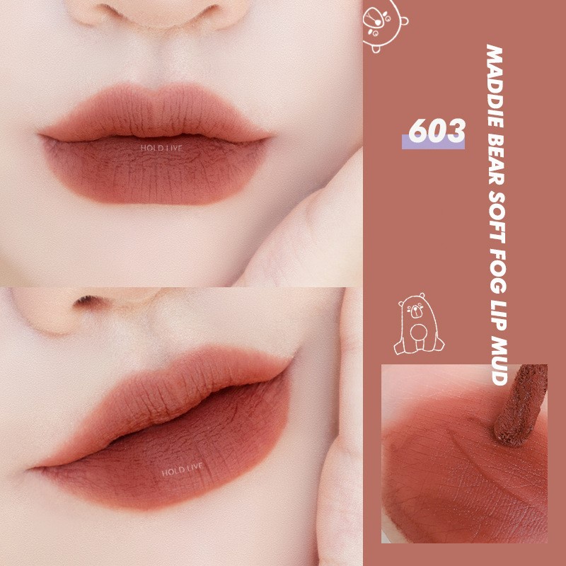 Son kem tím HOLD LIVE gấu bông Maddison Bear Soft Fog Lip Mud