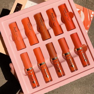 Set 10 son lì mịn môi kiss beauty peach thiết kế sang trọng
