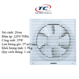 Quạt hút thông gió senko h200 35w gắn 2 chiều