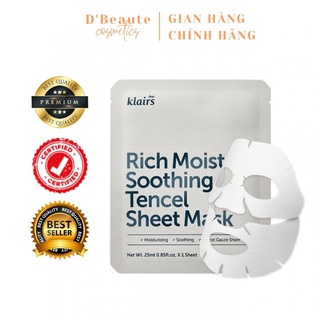 Mặt nạ Klairs Rích Moist soothing Tencel Sheet Mash - Hàn Quốc chính hãng