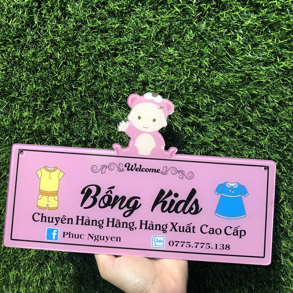 Bảng hiệu mica thiết kế theo yêu cầu - in tên shop của bạn