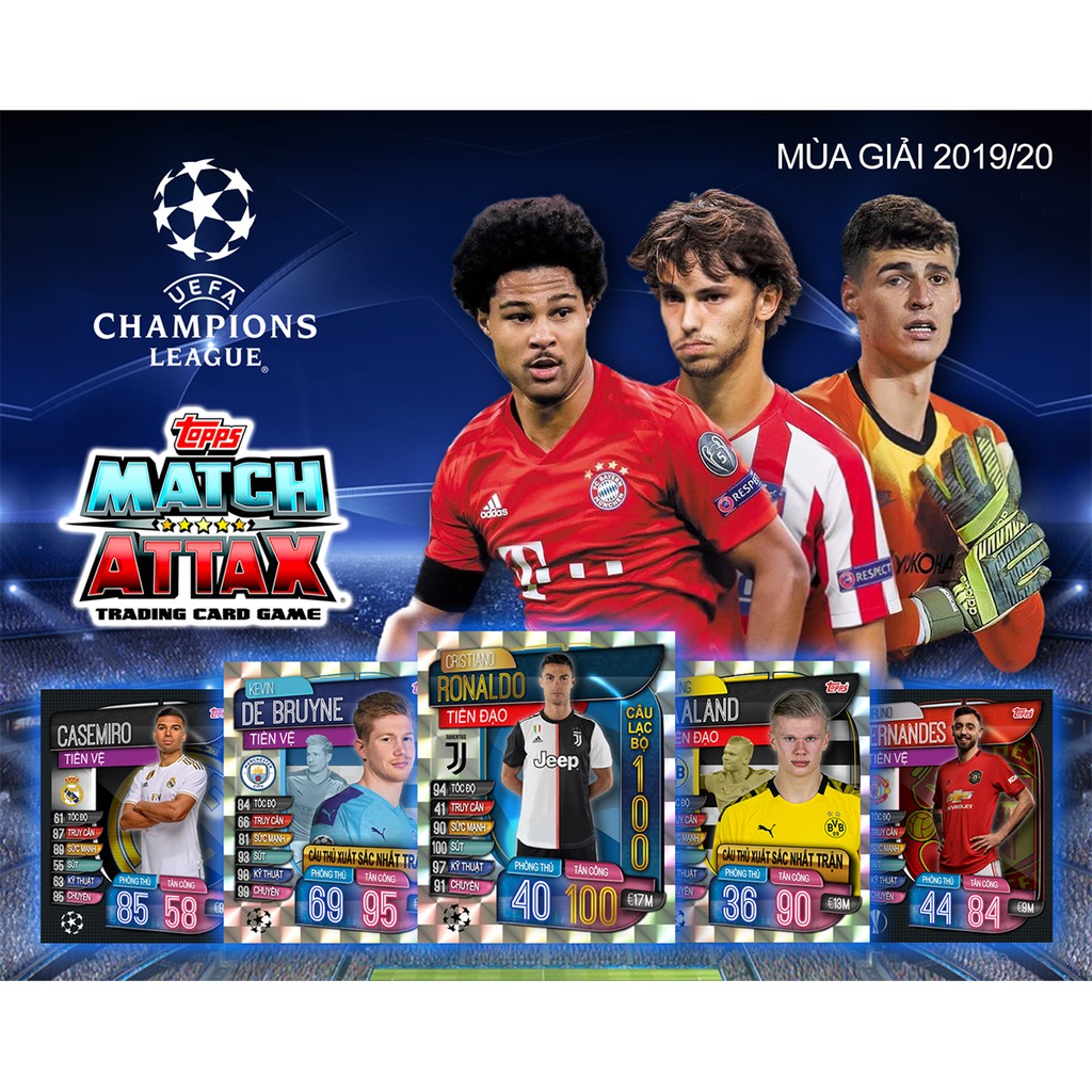 Bộ Sưu Tập 80 Thẻ In Match Attax 2019-20 Poca