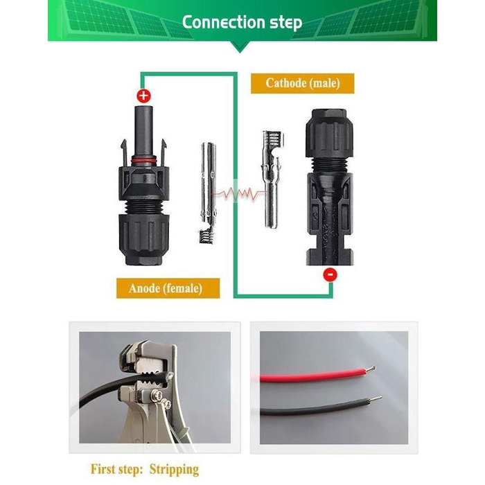 Jack nối MC4 1000V hãng FEEO cho hệ thống NLMT