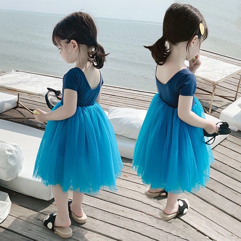 Đầm Công Chúa Mùa Hè Năm 2021 Tay Lửng Hở Lưng Thời Trang Cho Bé Gái