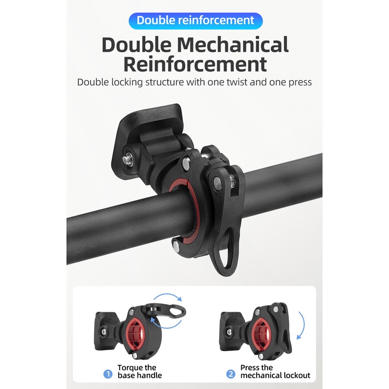 Túi đựng đồ dùng điện thoại Rockbros 6.2 inch có thể xoay 360° điều chỉnh gắn tay lái xe đạp/xe máy