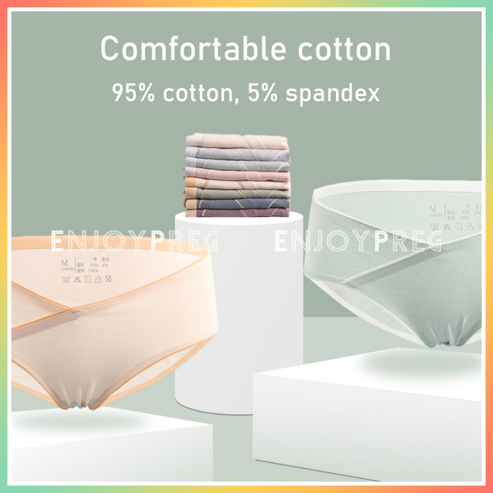 Quần lót bầu cạp chéo không đường may EnjoyPreg - Cotton co giãn thấm hút tốt cho mẹ bầu và sau sinh