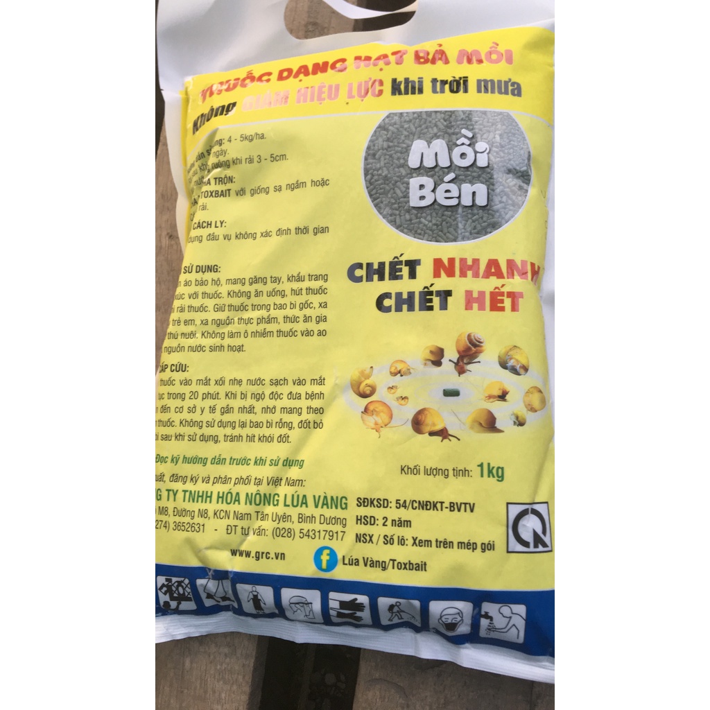Bã Mồi DIệt Ốc Sên cây trồng Các Loại Ốc Gây Hại MỒI BÉN Toxbait 120 AB 1kg